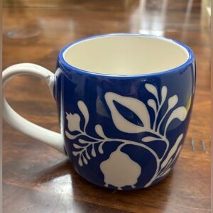 Anthropologie Blue and White Floral Mug